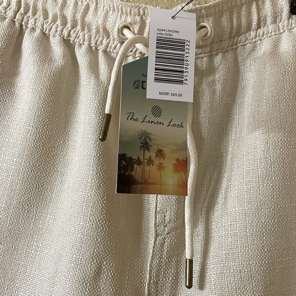 Mens Linen Look Beach Shorts. Size M New With Tags - Picture 4 of 5